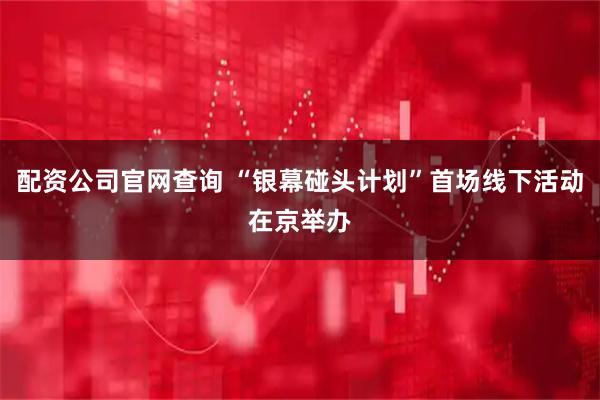 配资公司官网查询 “银幕碰头计划”首场线下活动在京举办